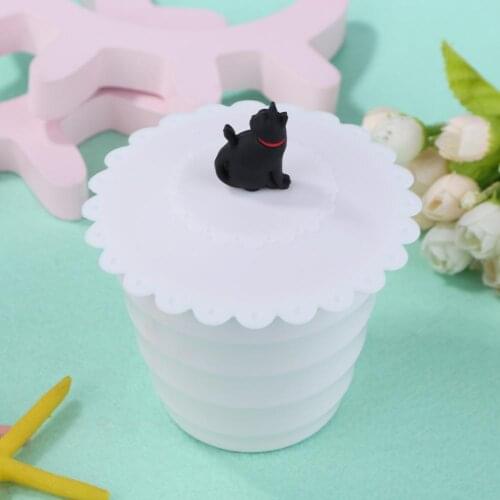 Cute Cat Silicone Cup Cover Dustproof Leakproof Tea Coffee Sealed Lids Cap