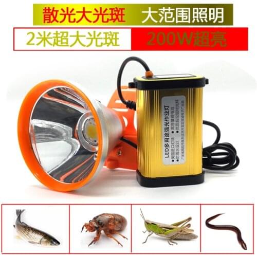 Bright yellow headlight glare astigmatism large aperture rechargeable lithium cicada monkey catch the sea fishing led headlights