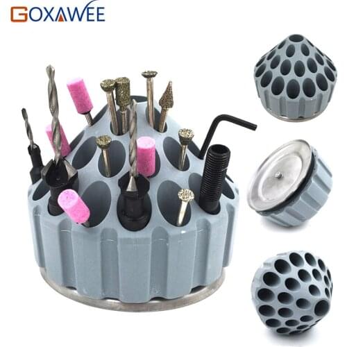GOXAWEE Hole Tool Box Honeycomb Grinding Tools Tips Rotating Tools Storage Box Rack Carving Tools Drill Bits Storage Case