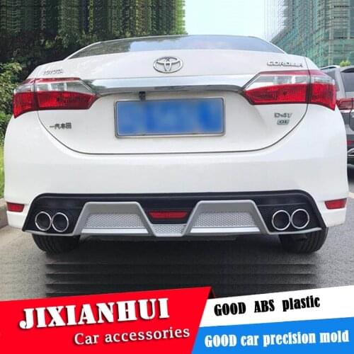 For Corolla Body kit spoiler 2014-2016 GS For Toyota Corolla ABS Rear lip rear spoiler front Bumper Diffuser Bumpers Protector