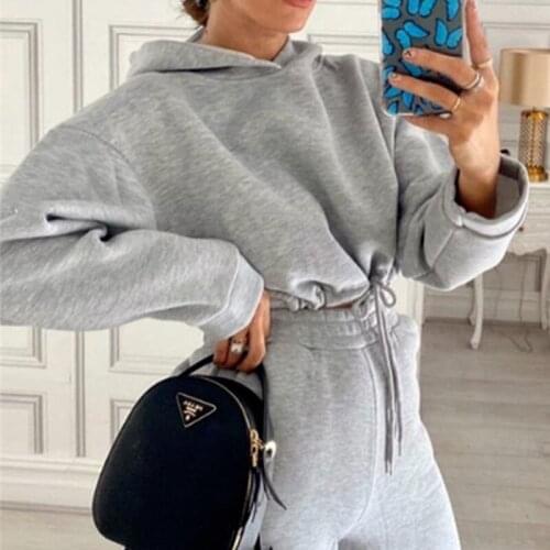 Two-piece Womens Sports and Leisure Wear Autumn Womens Sports Shirt Pullover Top Sweatpants Suit Womens Suit Suit Sportswear