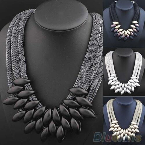 Womens Ethnic Braided Retro Statement Collar Choker Necklace Pendant 2MX3