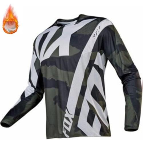 Winter Off-road Mountain Bike Downhill Jersey Wool Fleece Fleece Mountain Bike Off-road DH Fox Bike Locomotive Shirt Motorcycle