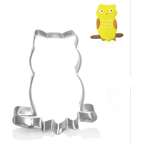 1pcs patisserie reposteria gateau Branch Owl Mold Metal Stainless Steel Cookie Cutter Fondant Cake Decor Biscuit Chocolate Mould