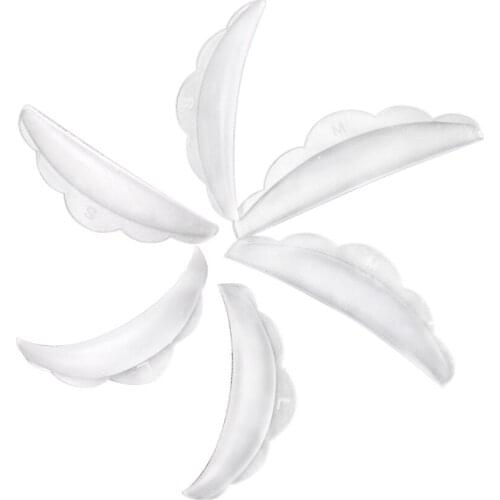 10 bags (30 pairs) Flower Shape Eyelash Patch reusable silicone perming rods white color S M L 3 size Lashes Lift perm sticker