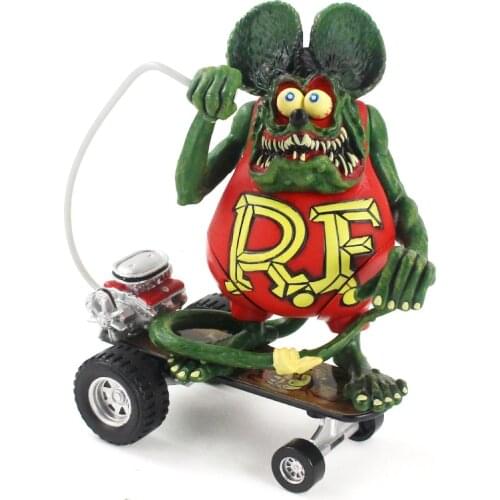 13cm Rat Fink Sidewalk Surfer RatFink Rat Fink Mouse Figure PVC Anime Action Figures Collectible Model Toy Gift for Kids