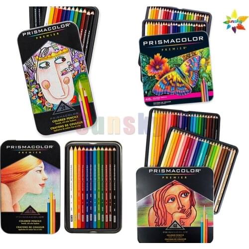 24 48 150 Prismacolor Sanford Oil Colored Pencil Soft 4.0MM Core Coloring Design Pencil Artist School Supply Kids Paint Pencil