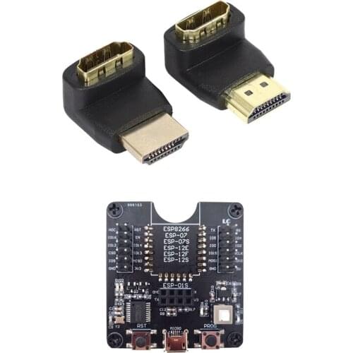 3D & 4K Supported HDMI 90 Degree And 270 Degree Adapter & ESP8266 Development Board Burn Board System Module