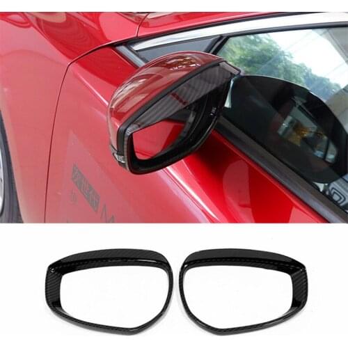 For Mazda 3 2019 2020 Accessories Car Side Door rearview mirror rain eyebrow Cover Trim Sticker car styling ABS Carbon fibre