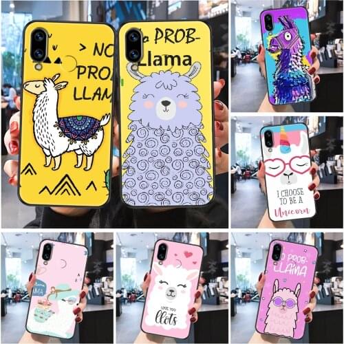 No Prob Lama Llama Alpacas Phone case For Huawei P Mate P10 P20 P30 P40 10 20 Smart Z Pro Lite 2019 Frosted black painting coque