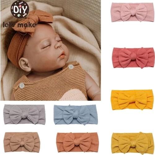 Lets make 3pcs Baby Hair Bands Soft Cotton Bowknot Headband Kids Twist Knot Fashion Hair Accessories Girl Headware Photo Props