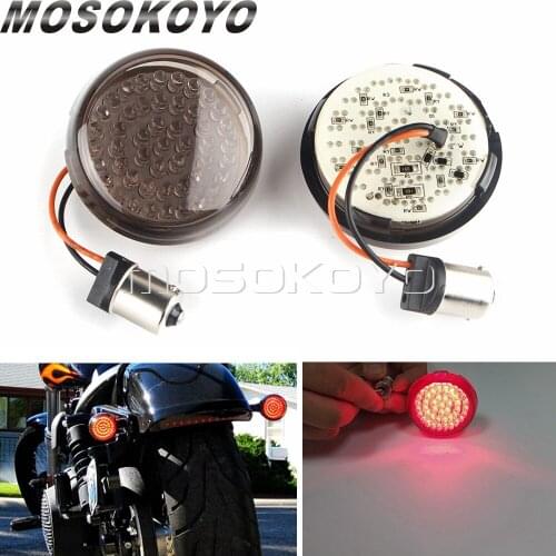 For Harley Touring Electra Glide FLH Sportster XL Softail FLSTF Fat Boy Dyna 2" Bullet Turn Signal Light 1156 LED Panel Inserts