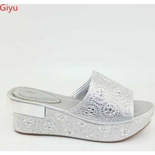 Doershow New Arrival Beautiful Style for Wedding Shoes Top Quality Comfortable Low Heel African Sandals for party!SKU1-13