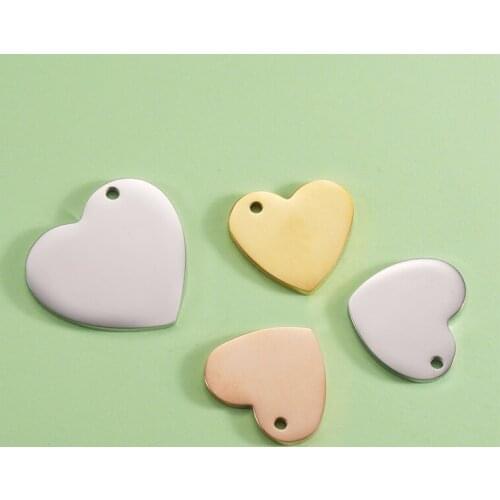 Fnixtar 20Pcs/Lot 19*17mm Heart Charms Mirror Polish Stainless Steel Charms For DIY Making Necklace Earrings Keychain Jewelry