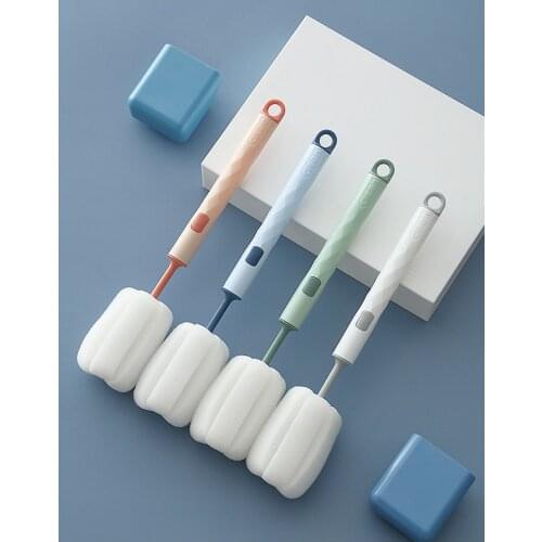 Hot cup brush sponge brush scrub the glass bottle instrument long-handled brush keep-warm glass sponge brush tea