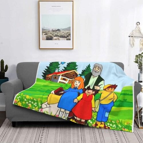 Heidi And Her Relatives In Front Of The Chalet. Throw Blanket Bedspread 90 Feathers Bedspread 135 Warm Blanket Yarn