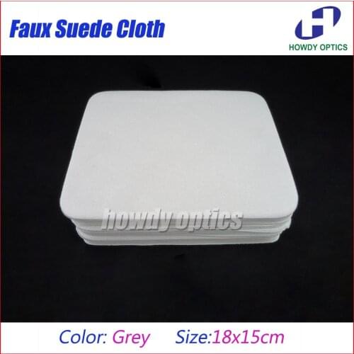 HM-9G) Grey Microfiber Eyeglass Glasses Eyewear Lens Cleaning Cloth 18x15cm Faux Suede Material
