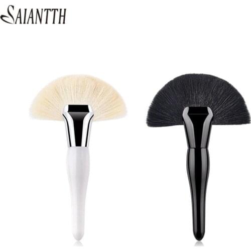 SAIANTTH Single black large fan pregnant belly makeup brushes goat hair pincel maquiagem high quality pinceaux maquillage beauty