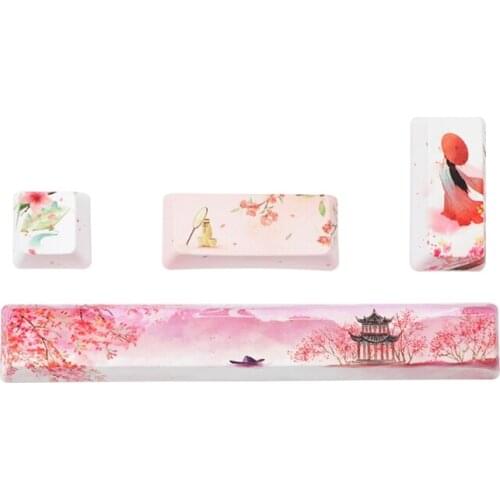 T5EE DIY PBT Keycaps 4pcs Spacebar ESC Enter Enter OEM Profile for MX Kailh Switch