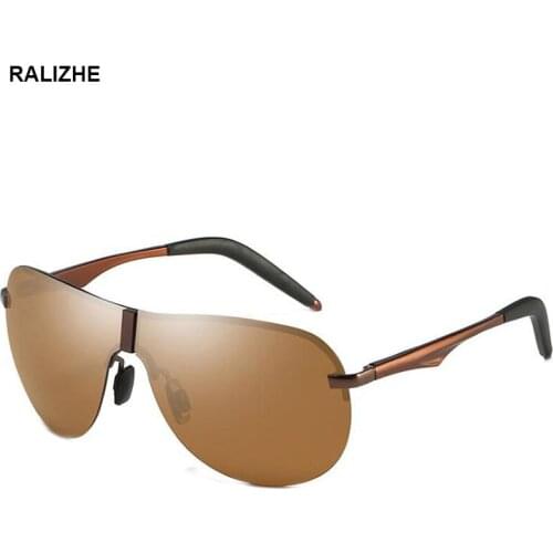 2019 New Arrival Men Alloy Rimless Polarized Sunglasses Brand Designer Goggle Driving Retro Vintage Sun Glasses Anti-Glare UV400