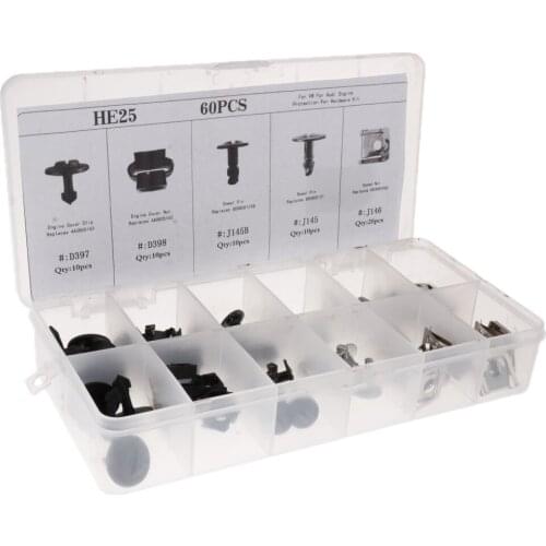 60Pieces Protective Pan Hardware Kits Pin Clips Nut For Audi A4 S4 VW Passat