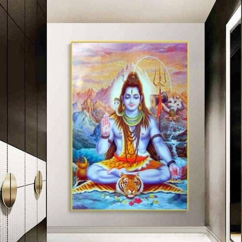 Hindu Gods Wall Art Prints Canvas Paintings Lord Shiva Posters Cuadros Wall Art Pictures for Living Room Home Decoration Cuadros