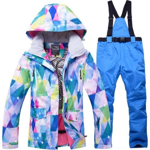 New Winter Snow jacket Women Ski Suit Female Snow Jacket And Pants Windproof Waterproof Colorful Clothes Snowboard sets