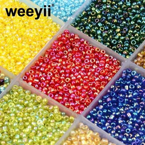 Approx.1000pcs 2mm Plating Corolful Glass Seed Beads Round Loose Spacer For DIY Making Bracelet Necklace Accessories Wholesale