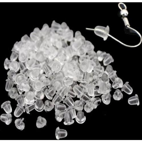 Wholesale 500PCS Rubber Earring Back Stoppers Ear Post Nuts 4MM Jewelry Making