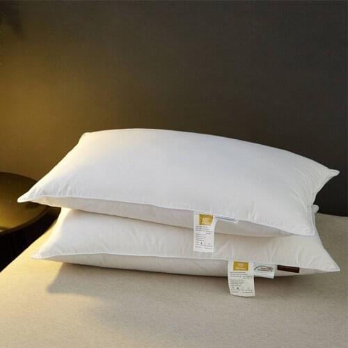 Hotel 100% cotton custom feather velvet white pillows