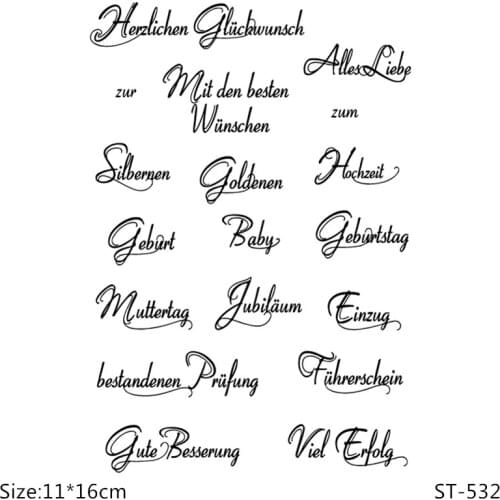 AZSG German Various Festival/Mothers Day Clear Stamps For DIY Scrapbooking/Card Making/Album Decorative Silicone Stamp Crafts