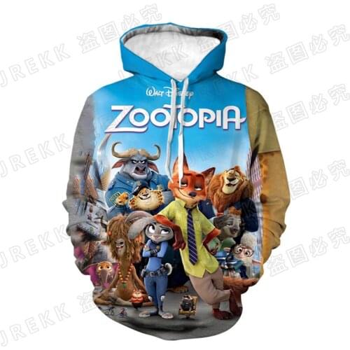 New Zootopia Hoodies Fashion Men Women Children Fox Bunny 3D Printed Sweatshirts Streetwear Boy Girl Kids Cool Pullover Coat