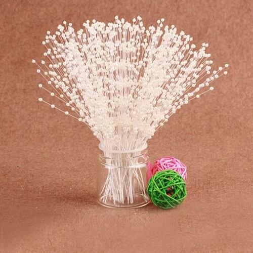 Party Supplies 100 Stems Handmade Pearl Bead Spray Wedding Bouquet Cakes Crafts Valenties Day Wedding Home Decorative Flowers