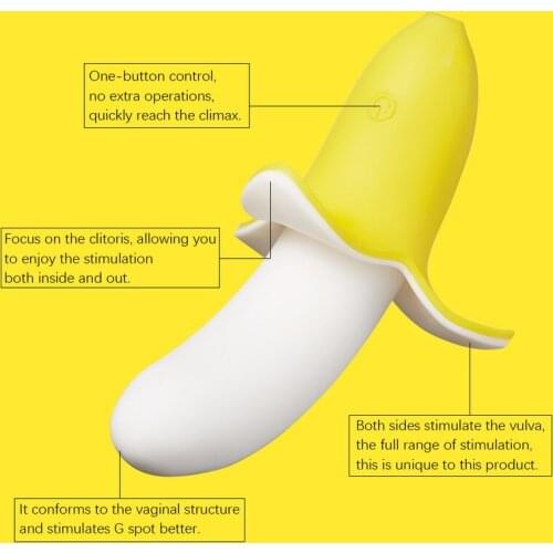 Clitoral Banana-shaped Vibrator G-spot Vaginal Stimulator Soft Silicone Dildo Female Masturbator Cute Adult Sex Toy for Woman