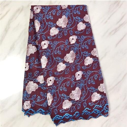 Embroidery swiss voile lace cotton swiss lace fabric african lace material for wedding dress 5yards PL4677