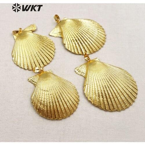 WT-JP004 New Fashion Natural Scallop Shell Pendants for Necklaces Women Sea Shell Jewelry pendants summer holiday jewelry