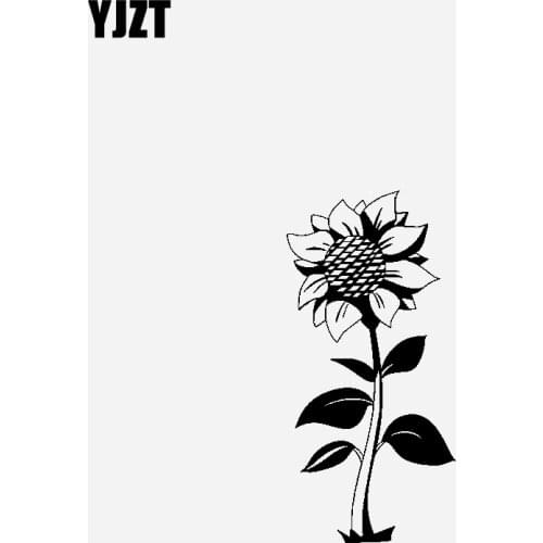 YJZT 7.8CM*16.2CM Car Sticker Vinyl Decal Sunflower Decoration Design Black/Silver C23-0992