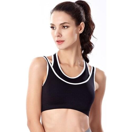 Women Breathable Sports Bra Absorb Sweat Shockproof Exercise Brassiere Yoga Tank Top With Built In Bra