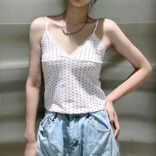UNUTH Girls Soft Cotton V Neck Vest 2021 Summer Fashion Ladies High Street Sexy Sling Female Printed Slim Short Vest Top