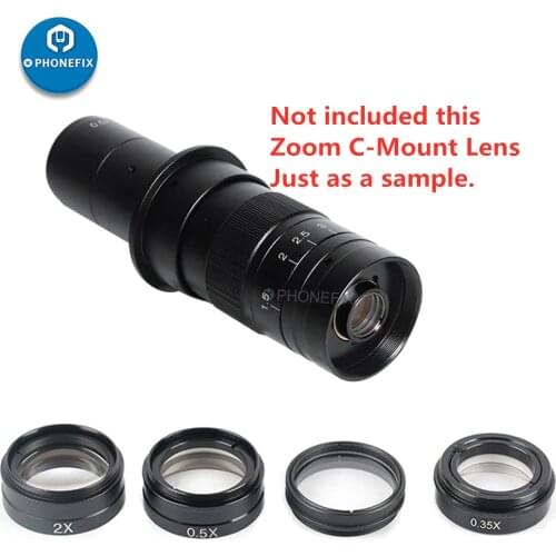 0.3X 0.35X 0.5X 1X 2.0X 0.75X Industry Video Microscope Camera Objective Lens For 10A C-MOUNT Lens Barlow Auxiliary Glass Lens