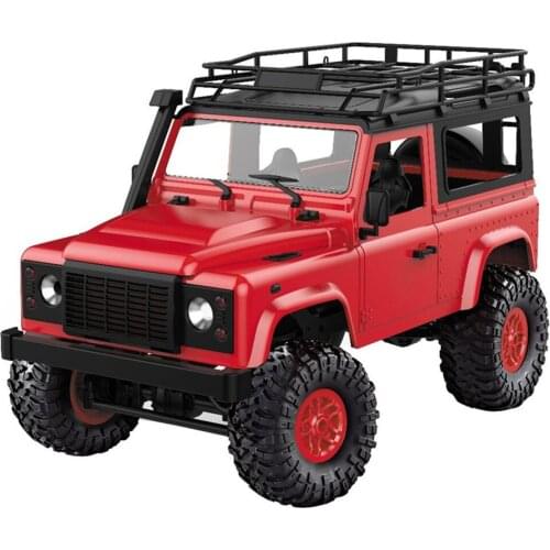 MN90 1/12 2.4G 4WD RC Car w/ Front LED Light 2 Body Shell Roof Rack Crawler Off-Road Truck RTR Toy Christmas Kids Gifts 2021 New