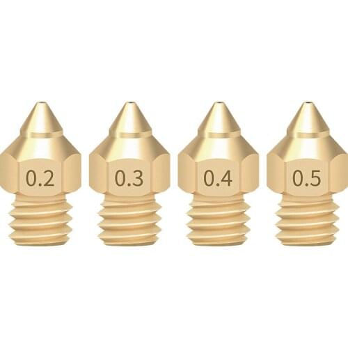 3D Printer Brass Copper TTS New Version Of Pointed NK8 Nozzle 1.75mm 0.2/0.3/0.4/0.5 Extruder Print Head For Ender 3 V2 CR-6 SE