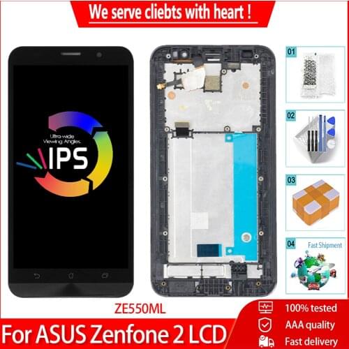 5.5" AAA+++ With Frame LCD For Asus ZenFone 2 ZE550ML LCD Display Screen Touch Panel Digitizer Assembly For Asus ZE550ML LCD