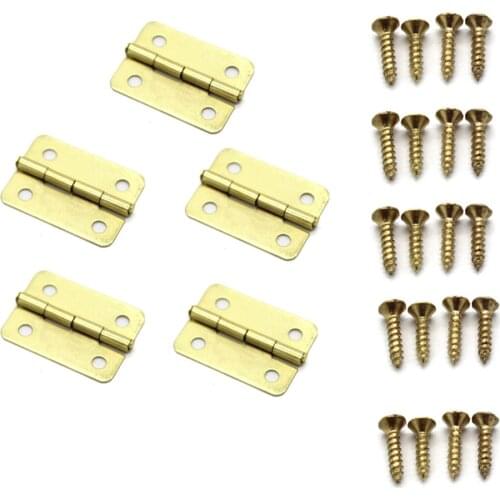 5pcs Pure Copper Mini Flat Small Box Folding Butt Hinges Door Diy Craft Supplies Jewelry Box Decor Furniture Hardware