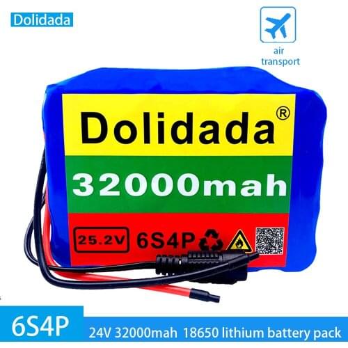6s4p 24V 32Ah 18650 Battery Pack Lithium Ion Battery 25.2V 32000mAh Bicycle Moped Power Tools Battery pack with BMS