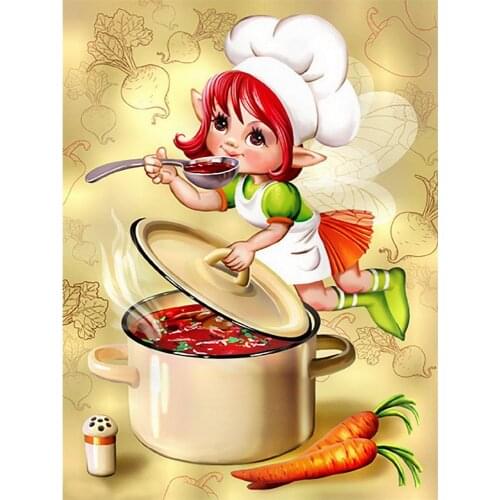 Diamond Painting Full Drill square/round Cartoon Chef Mosaic DIY Diamond Painting Cross Stitch Embroidery Home Decor