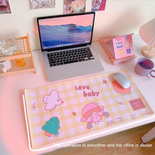 Large Table Mat Desk Decoration Female Cartoon Soft Cute Desk Mat Student Dormitory Mouse Pad Computer Keyboard Mat