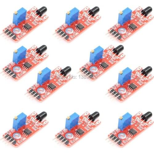 Free Shipping KY-026 10pcs/lot Flame Sensor Module IR Sensor Detector Smartsense For Temperature Detecting Suitable