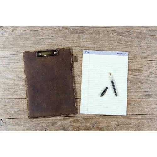 Personalized custom leather clip board letter size menu clipboard with pen holder teacher clipboards LCB05S