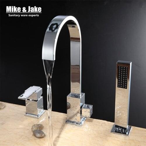 Chrome special 3pcs kit Bathroom faucet sink mixer crane bathroom faucet basin crane white tap sink tap classic mixer